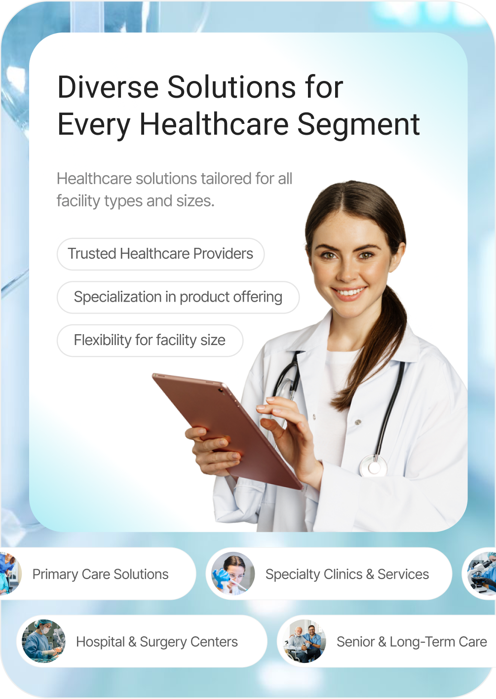 Diverse Solutions for Every Healthcare Segment