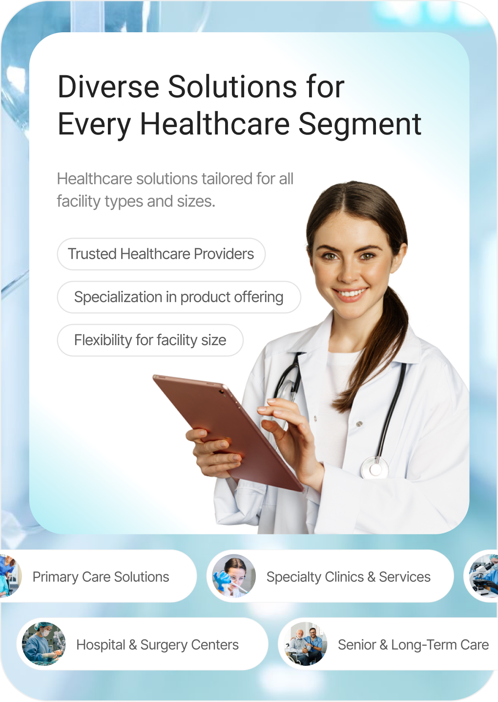 Diverse Solutions for Every Healthcare Segment